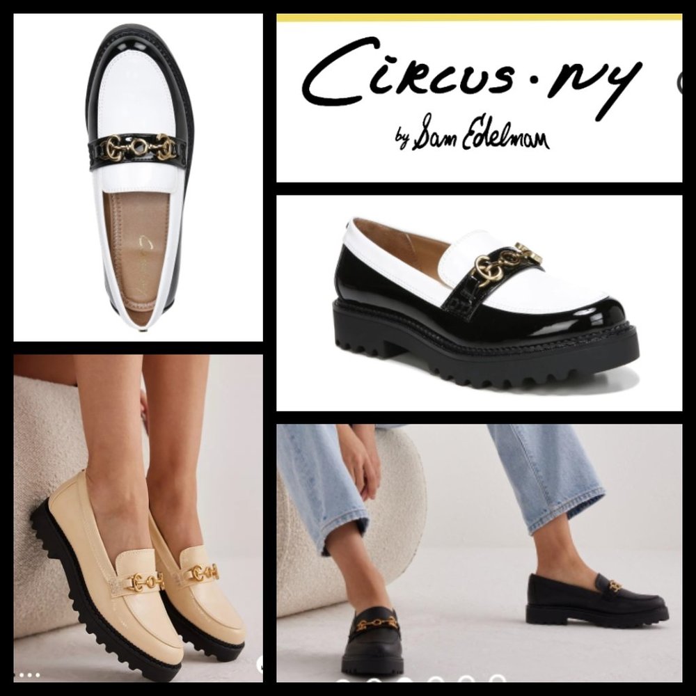 Circus NY by Sam Edelman Black & White Patent Platform Loafers - Picture 16 of 16